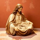 🙏 Estátua do Sagrado Coração de Jesus com Bandeja Organizadora