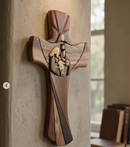 Cruz da Sagrada Família em Madeira – 38 cm 🛐😍