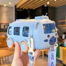 🎁kit com 2 unidades   🚌 Copo de água portátil em formato de ônibus com alça 😍✔