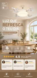 💨 Ventilador de Teto LED com Controle Remoto – Iluminação e Ventilação em um Só Produto
