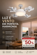 💨 Ventilador de Teto LED com Controle Remoto – Iluminação e Ventilação em um Só Produto